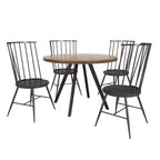 Tavolo da pranzo rotondo Jolana 45 in rovere con ripiano nero e set - iNSPIRE Q