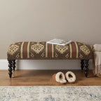 Panca imbottita in lana marrone invecchiata HomeRoots 48 Southwest