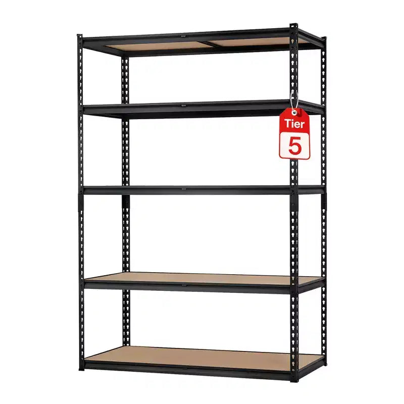 Scaffale per garage per impieghi gravosi, unità di stoccaggio a 5 ripiani, scaffalatura regolabile in metallo, capacità 900-1100 kg, organizzatore autoportante per cantina