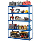 Scaffale per garage per impieghi gravosi, unità di stoccaggio a 5 ripiani, scaffalatura regolabile in metallo, capacità 900-1100 kg, organizzatore autoportante per cantina