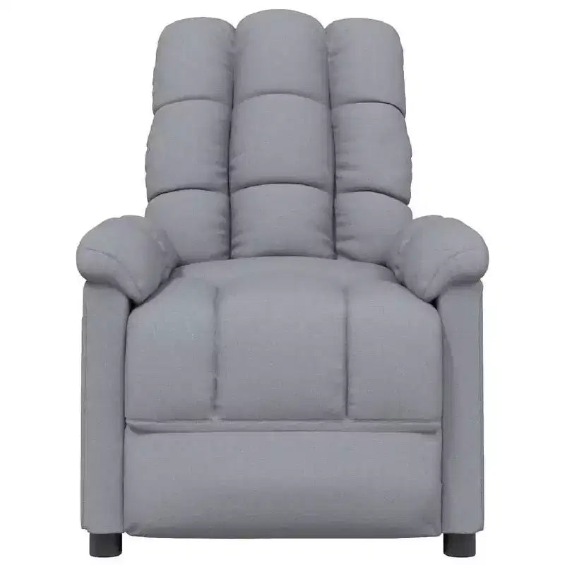 vidaXL Poltrona massaggiante Grigio chiaro Tessuto (100% poliestere), Legno, Metallo