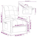 vidaXL Poltrona massaggiante Grigio chiaro Tessuto (100% poliestere), Legno, Metallo