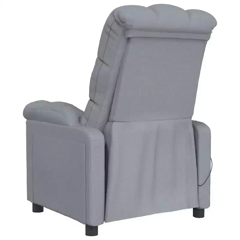 vidaXL Poltrona massaggiante Grigio chiaro Tessuto (100% poliestere), Legno, Metallo