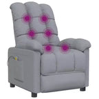 vidaXL Poltrona massaggiante Grigio chiaro Tessuto (100% poliestere), Legno, Metallo