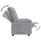 vidaXL Poltrona massaggiante Grigio chiaro Tessuto (100% poliestere), Legno, Metallo