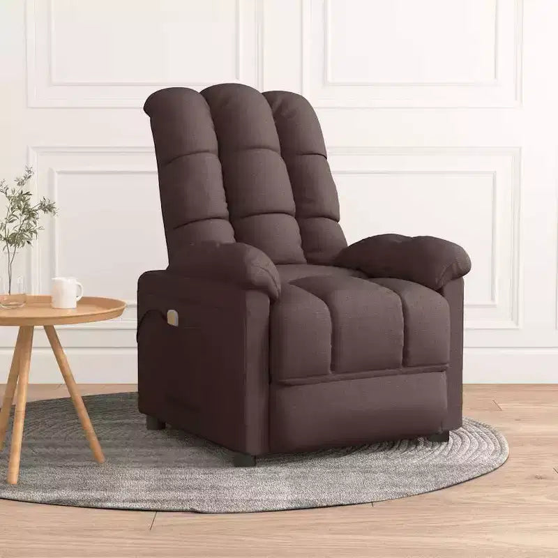 vidaXL Poltrona massaggiante Grigio chiaro Tessuto (100% poliestere), Legno, Metallo