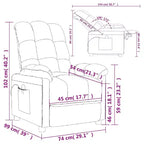 vidaXL Poltrona massaggiante Grigio chiaro Tessuto (100% poliestere), Legno, Metallo
