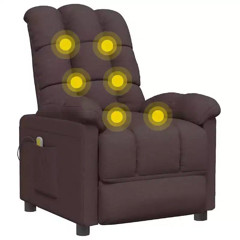 vidaXL Poltrona massaggiante Grigio chiaro Tessuto (100% poliestere), Legno, Metallo