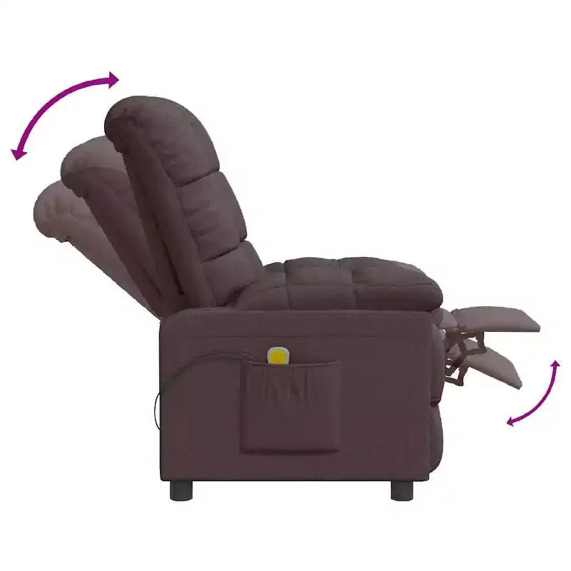 vidaXL Poltrona massaggiante Grigio chiaro Tessuto (100% poliestere), Legno, Metallo