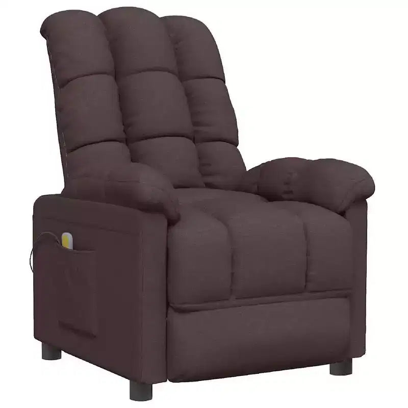 vidaXL Poltrona massaggiante Grigio chiaro Tessuto (100% poliestere), Legno, Metallo