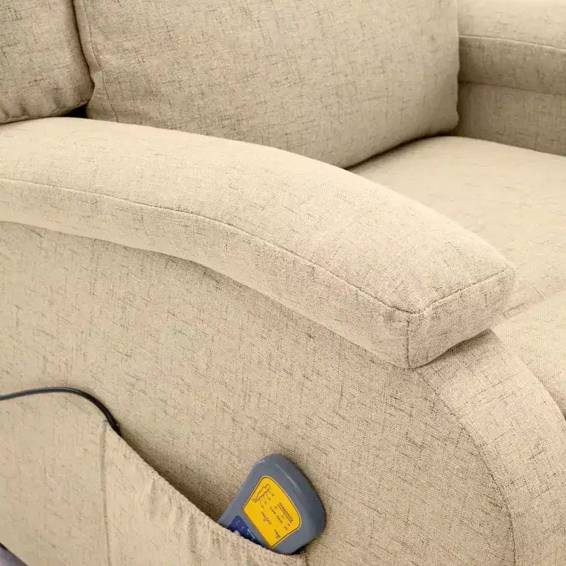 vidaXL Poltrona massaggiante elettrica crema 100% poliestere, metallo Standard