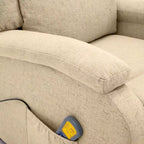 vidaXL Poltrona massaggiante elettrica crema 100% poliestere, metallo Standard