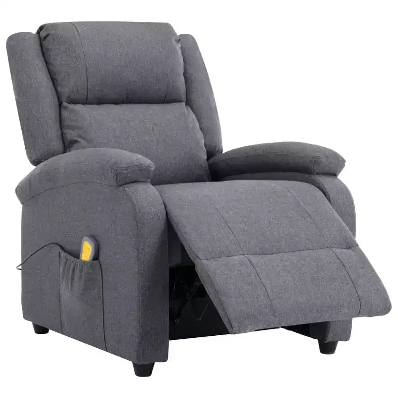 vidaXL Poltrona massaggiante elettrica crema 100% poliestere, metallo Standard