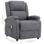 vidaXL Poltrona massaggiante elettrica crema 100% poliestere, metallo Standard