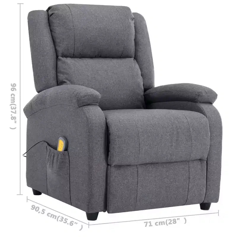 vidaXL Poltrona massaggiante elettrica crema 100% poliestere, metallo Standard