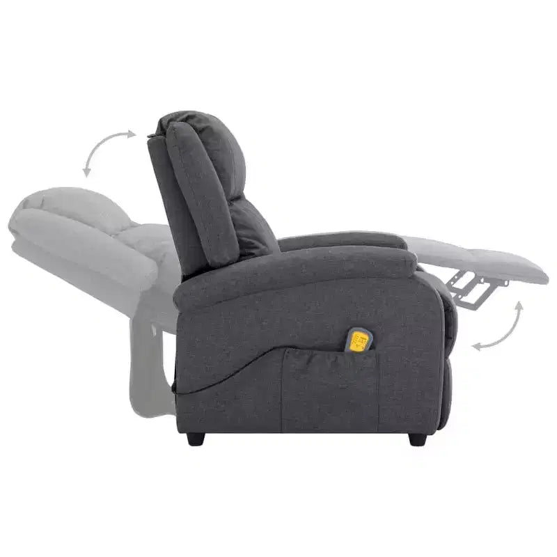 vidaXL Poltrona massaggiante elettrica crema 100% poliestere, metallo Standard