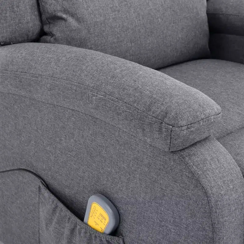 vidaXL Poltrona massaggiante elettrica crema 100% poliestere, metallo Standard