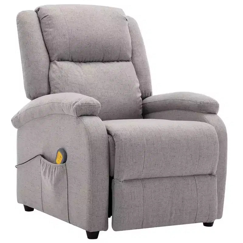 vidaXL Poltrona massaggiante elettrica crema 100% poliestere, metallo Standard