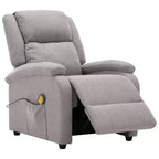 vidaXL Poltrona massaggiante elettrica crema 100% poliestere, metallo Standard