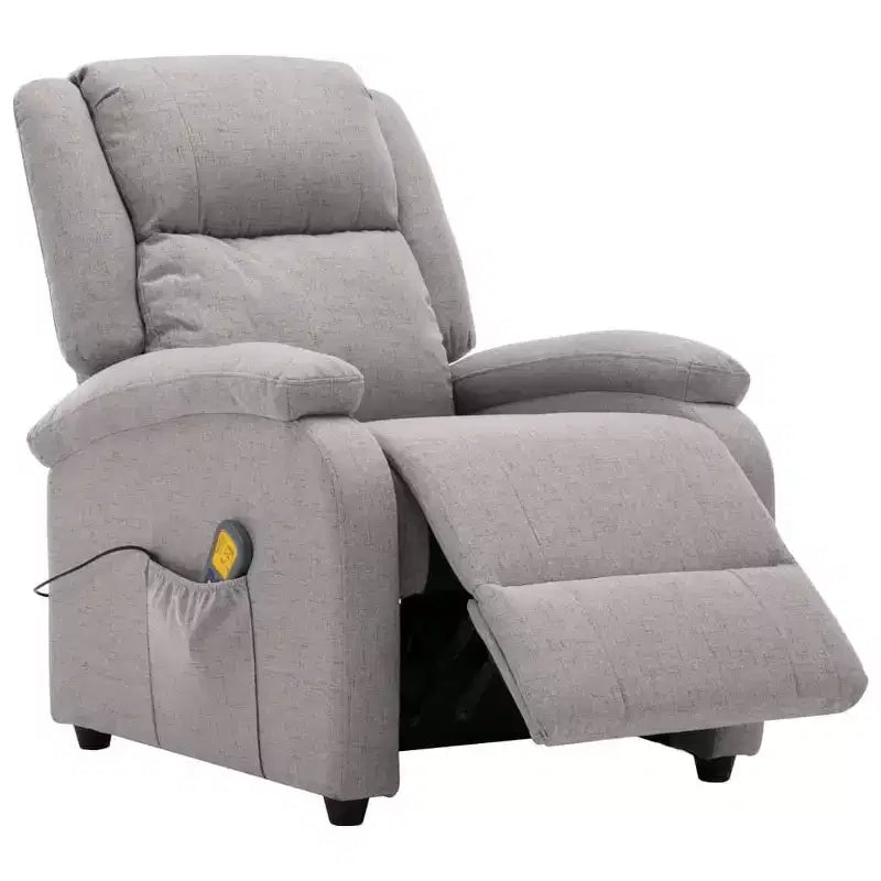 vidaXL Poltrona massaggiante elettrica crema 100% poliestere, metallo Standard