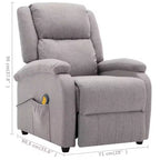 vidaXL Poltrona massaggiante elettrica crema 100% poliestere, metallo Standard