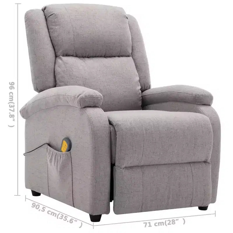 vidaXL Poltrona massaggiante elettrica crema 100% poliestere, metallo Standard