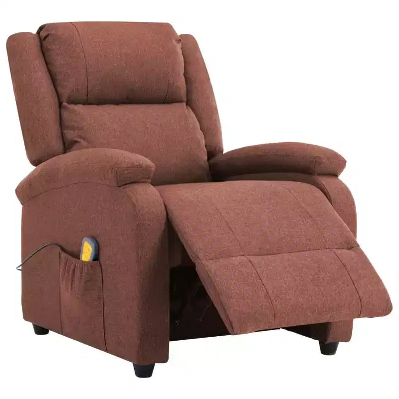 vidaXL Poltrona massaggiante elettrica crema 100% poliestere, metallo Standard
