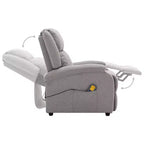 vidaXL Poltrona massaggiante elettrica crema 100% poliestere, metallo Standard