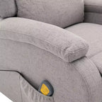vidaXL Poltrona massaggiante elettrica crema 100% poliestere, metallo Standard