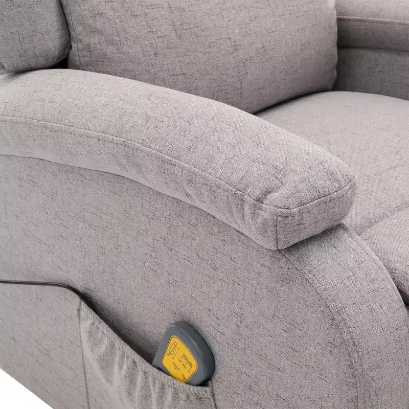 vidaXL Poltrona massaggiante elettrica crema 100% poliestere, metallo Standard