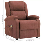 vidaXL Poltrona massaggiante elettrica crema 100% poliestere, metallo Standard