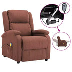 vidaXL Electric Massage Chair Cream 100% polyester, metal Standard