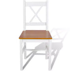 vidaXL Sedie da Pranzo 2 pz Bianco Legno Massello di Pino 84 cm