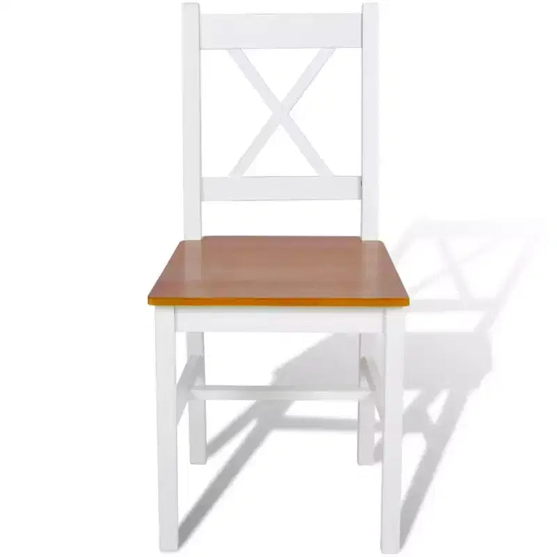 vidaXL Sedie da Pranzo 2 pz Bianco Legno Massello di Pino 84 cm