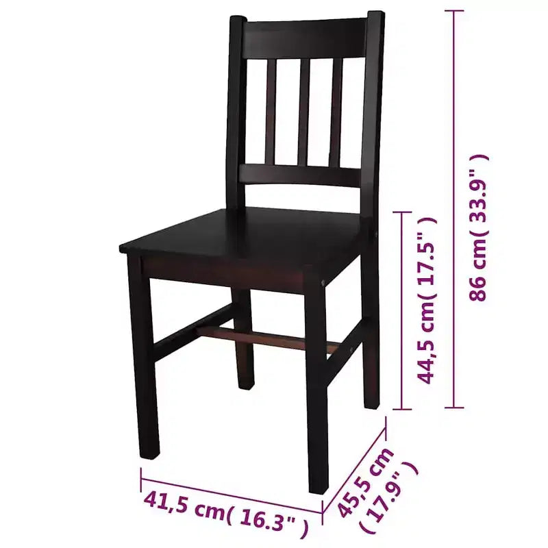 vidaXL Sedie da Pranzo 2 pz Bianco Legno Massello di Pino 84 cm