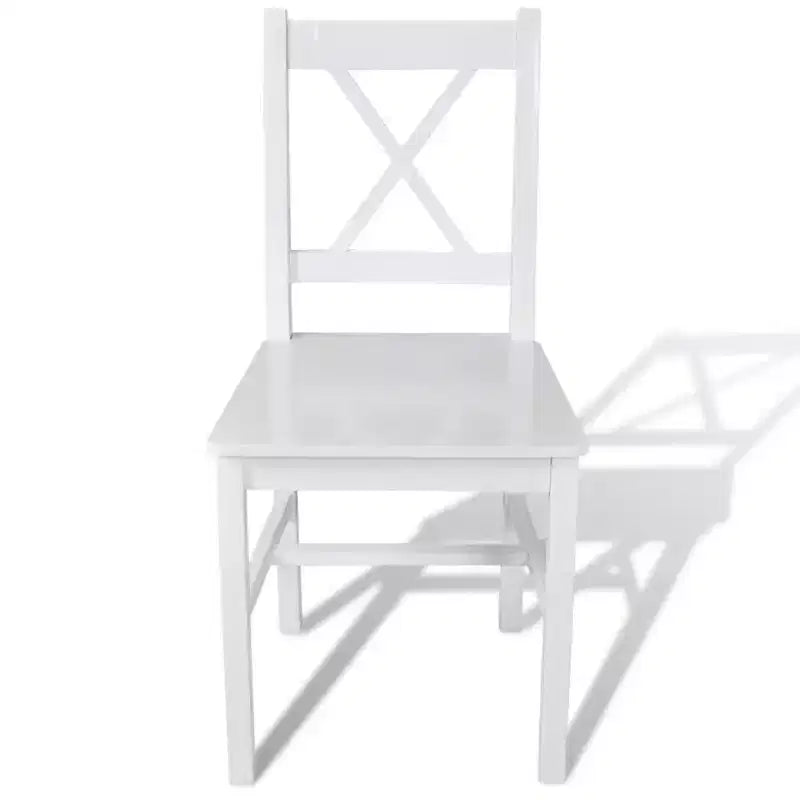 vidaXL Sedie da Pranzo 2 pz Bianco Legno Massello di Pino 84 cm
