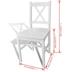 vidaXL Sedie da Pranzo 2 pz Bianco Legno Massello di Pino 84 cm