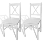 vidaXL Sedie da Pranzo 2 pz Bianco Legno Massello di Pino 84 cm