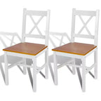 vidaXL Sedie da Pranzo 2 pz Bianco Legno Massello di Pino 84 cm