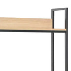 vidaXL Scrivania per computer in legno ingegnerizzato nero e rovere e metallo verniciato a polvere