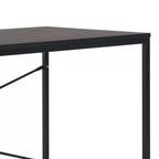 vidaXL Scrivania per computer in legno ingegnerizzato nero e rovere e metallo verniciato a polvere