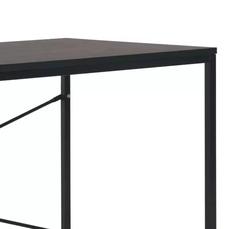 vidaXL Scrivania per computer in legno ingegnerizzato nero e rovere e metallo verniciato a polvere