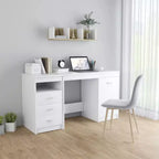 vidaXL Scrivania bianca Legno multistrato 140x50x76 cm Scomparto