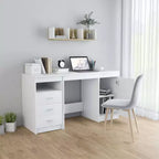 vidaXL Scrivania bianca Legno multistrato 140x50x76 cm Scomparto