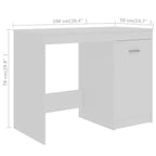 vidaXL Scrivania bianca Legno multistrato 140x50x76 cm Scomparto