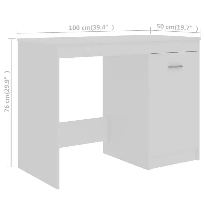 vidaXL Scrivania bianca Legno multistrato 140x50x76 cm Scomparto