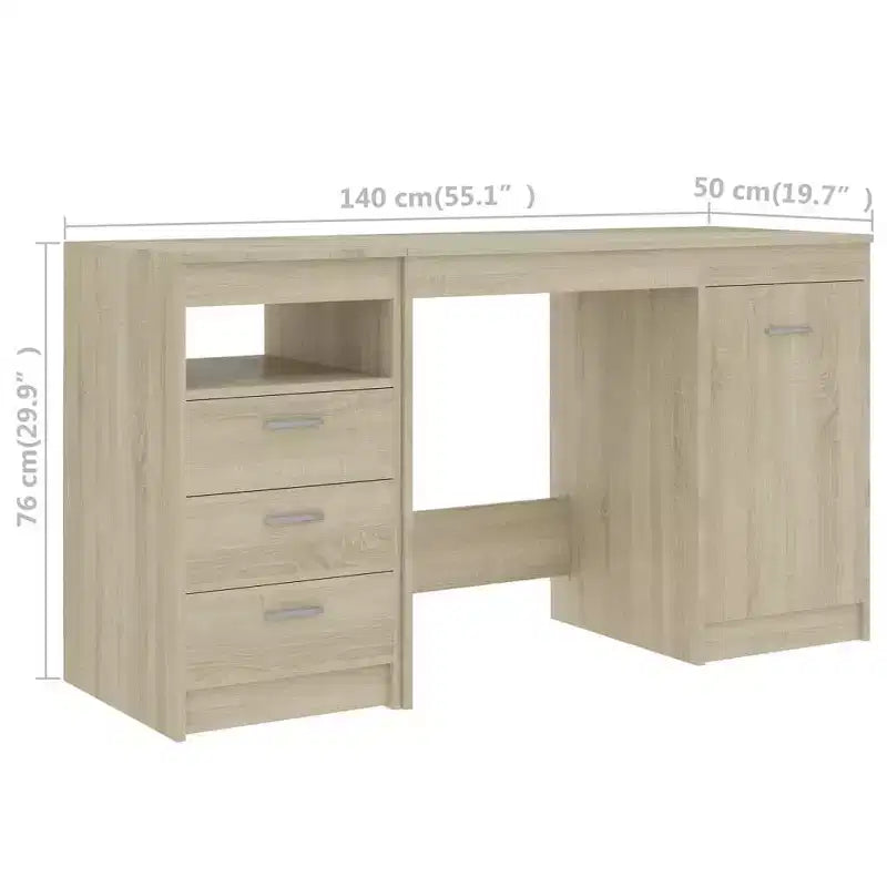 vidaXL Scrivania bianca Legno multistrato 140x50x76 cm Scomparto