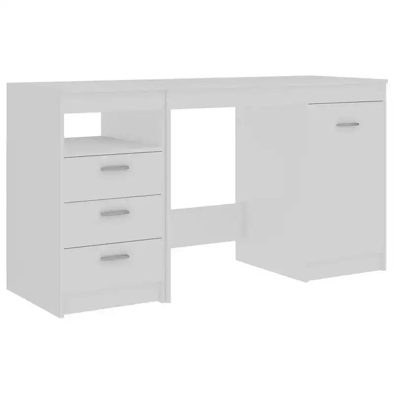 vidaXL Scrivania bianca Legno multistrato 140x50x76 cm Scomparto