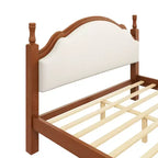 Letto a piattaforma in legno Polibi con testiera imbottita