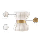 Meridian Furniture Sgabello/Pouf in velluto color crema Vino